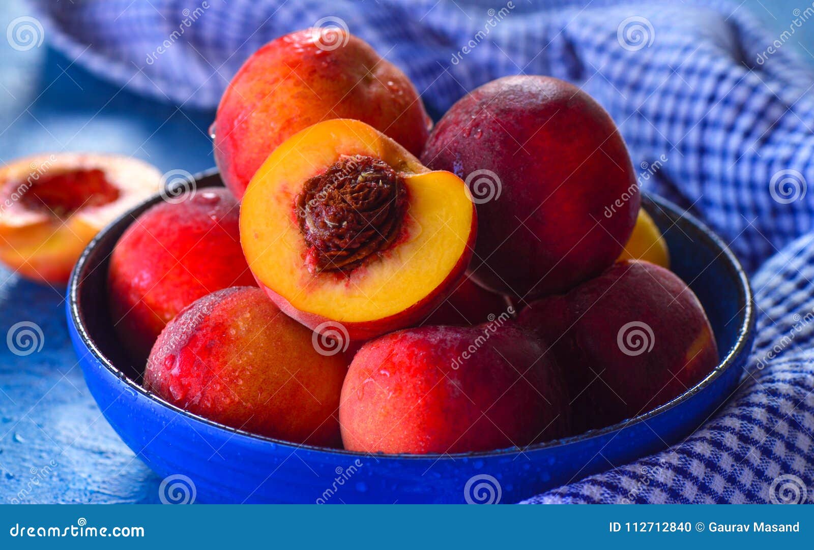 bowl of fresh peaches for breakfast