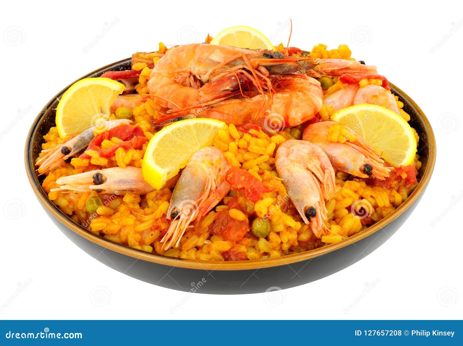 Bowl Of Fresh Prawn Seafood Paella Stock Photo Image of serving