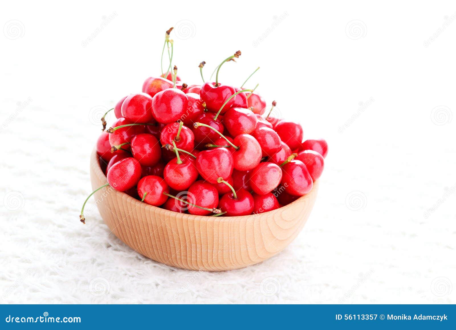 Bowl of fresh red cherries stock image. Image of cheries 56113357