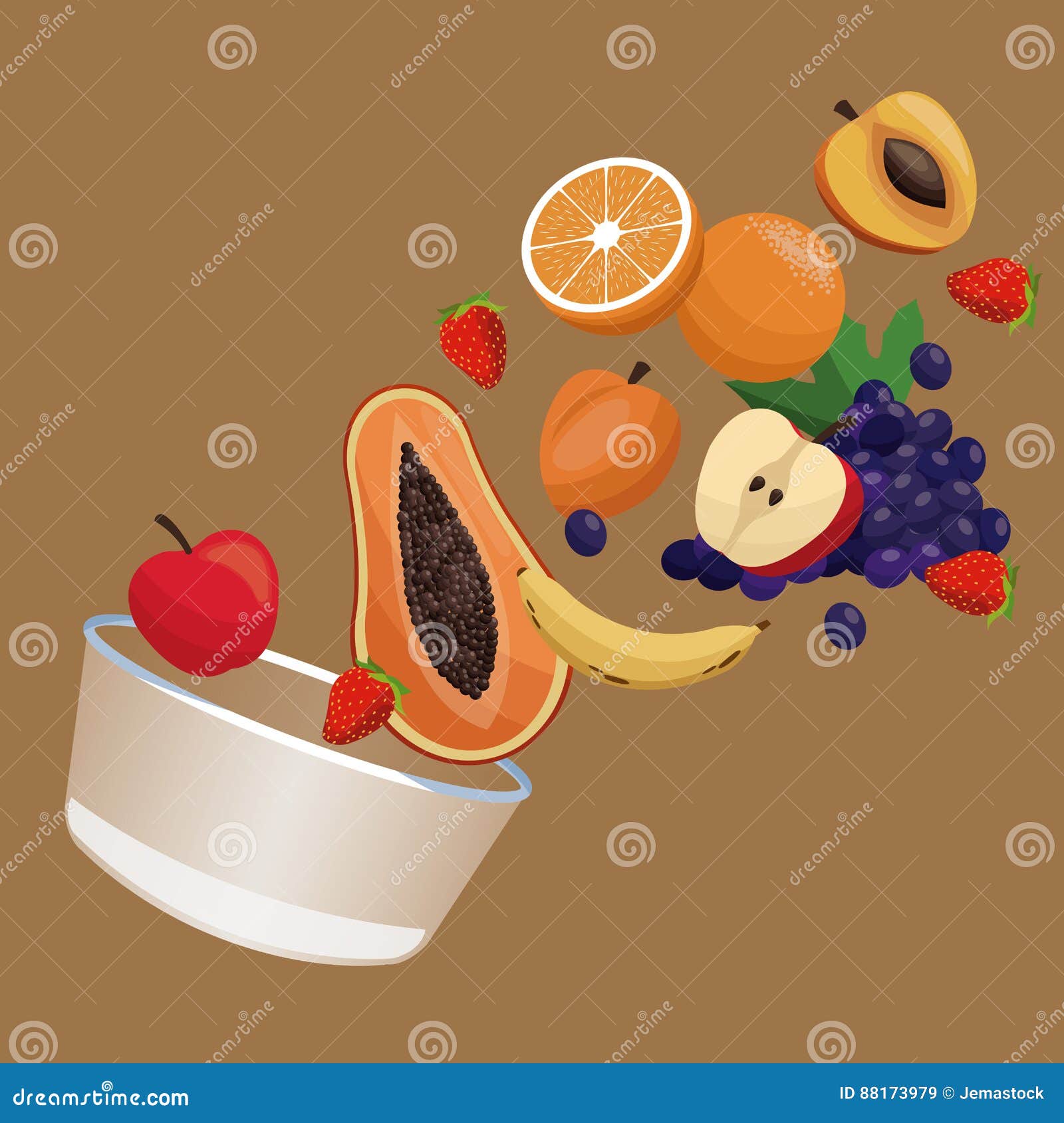 Bowl fruit nutrition meal stock illustration. Illustration of breakfast