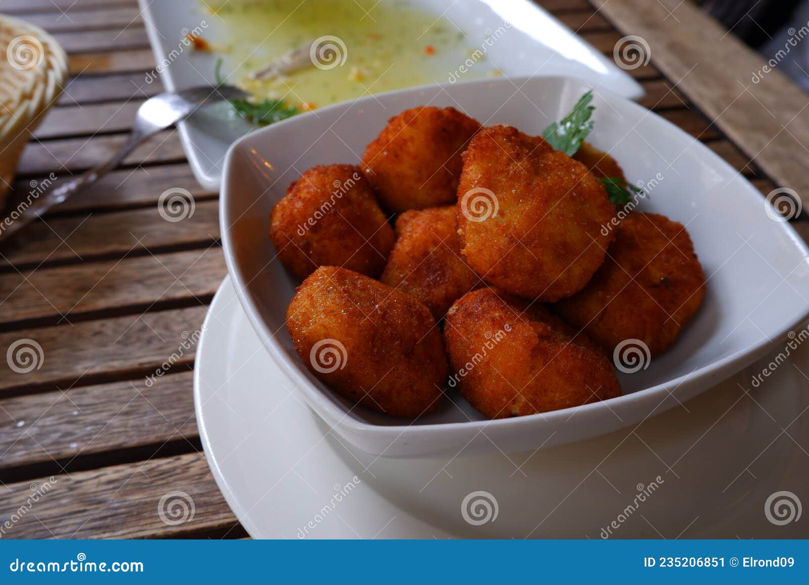 A bowl full of croquettes stock image. Image of lunch 235206851