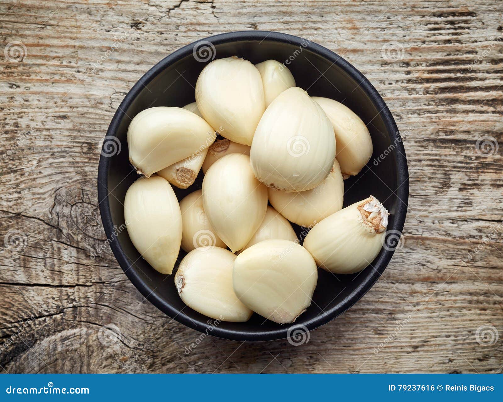 Bowl of Garlic Cloves from Above Stock Photo Image of closeup, dish