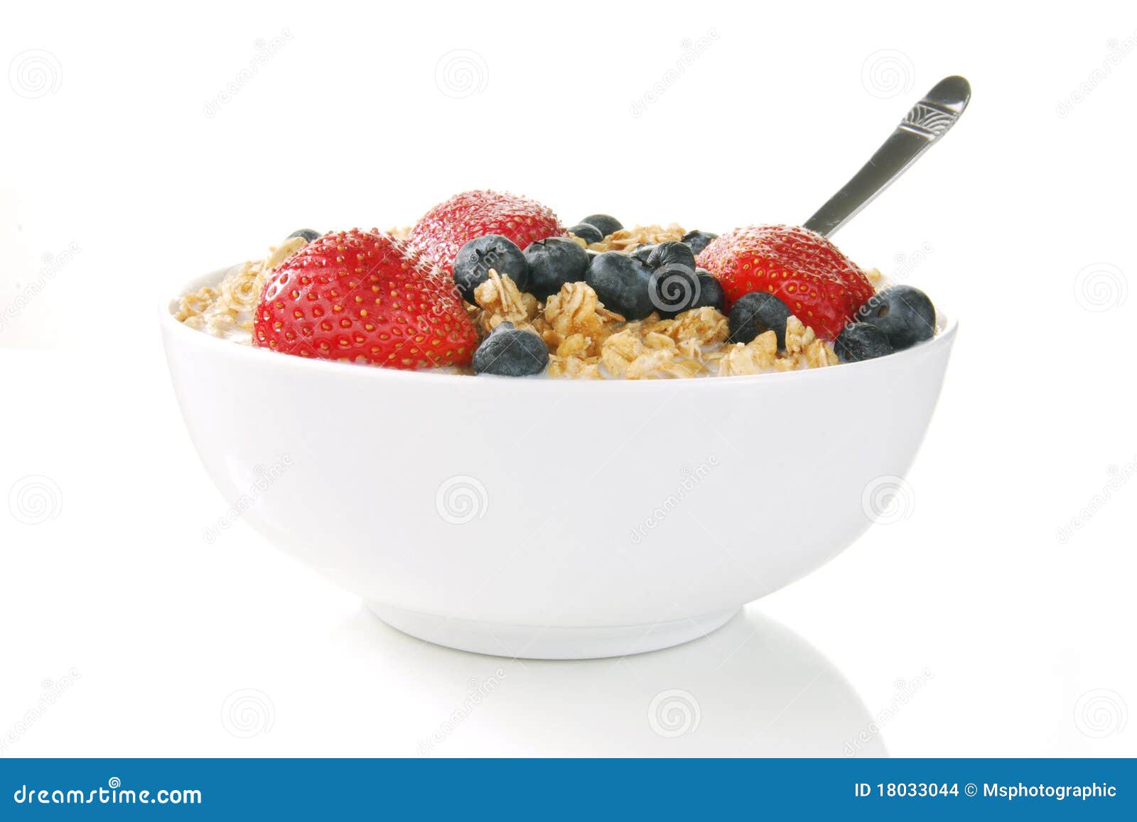 Bowl of granola stock photo. Image of spoon, cereal, meal 18033044