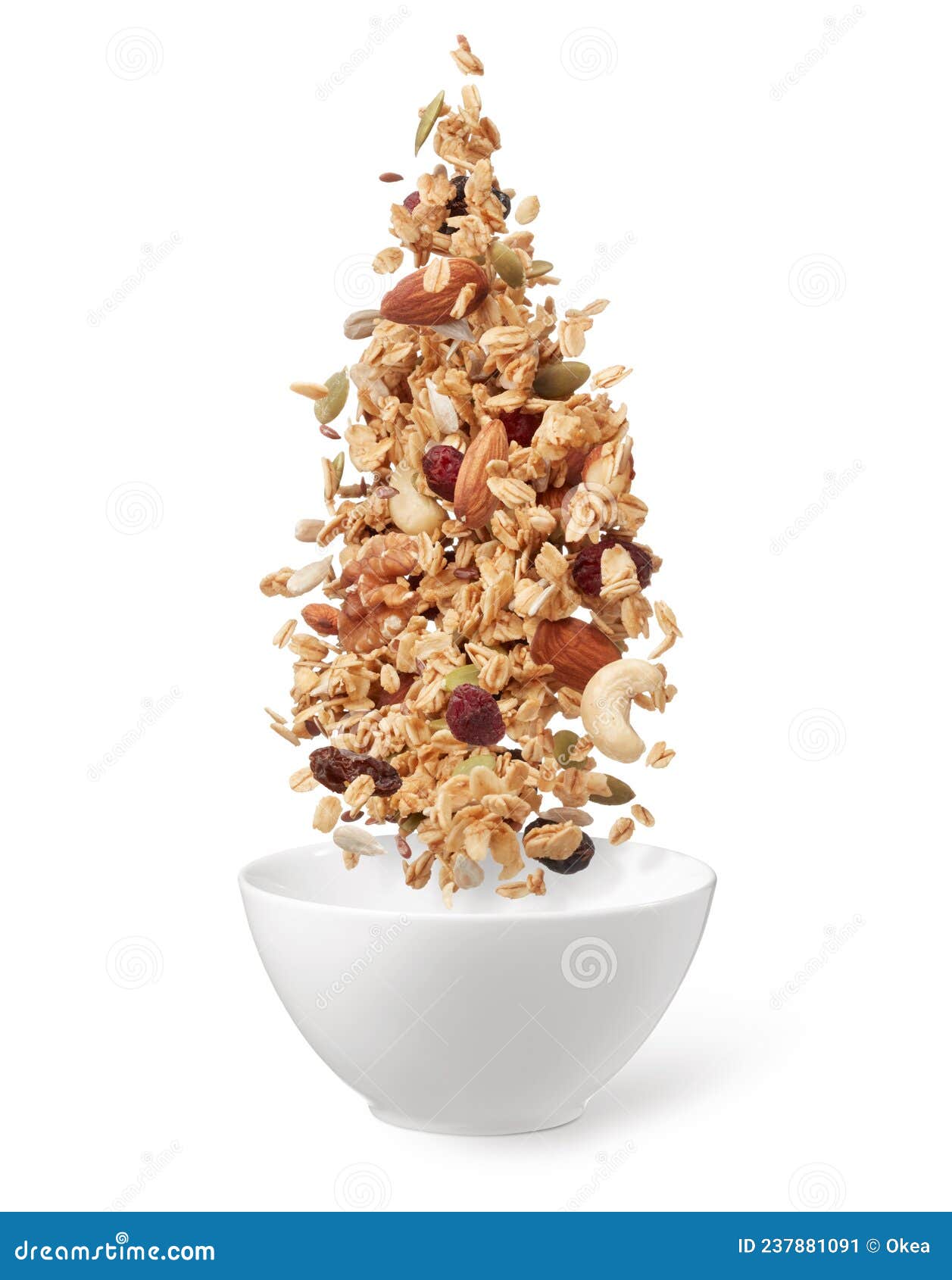 Bowl of granola stock image. Image of rolled, cashew 237881091