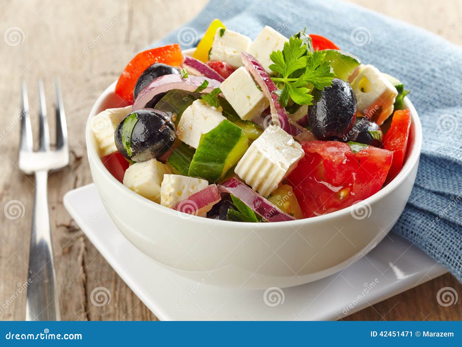 Bowl of greek salad stock image. Image of cooked, bowl 42451471