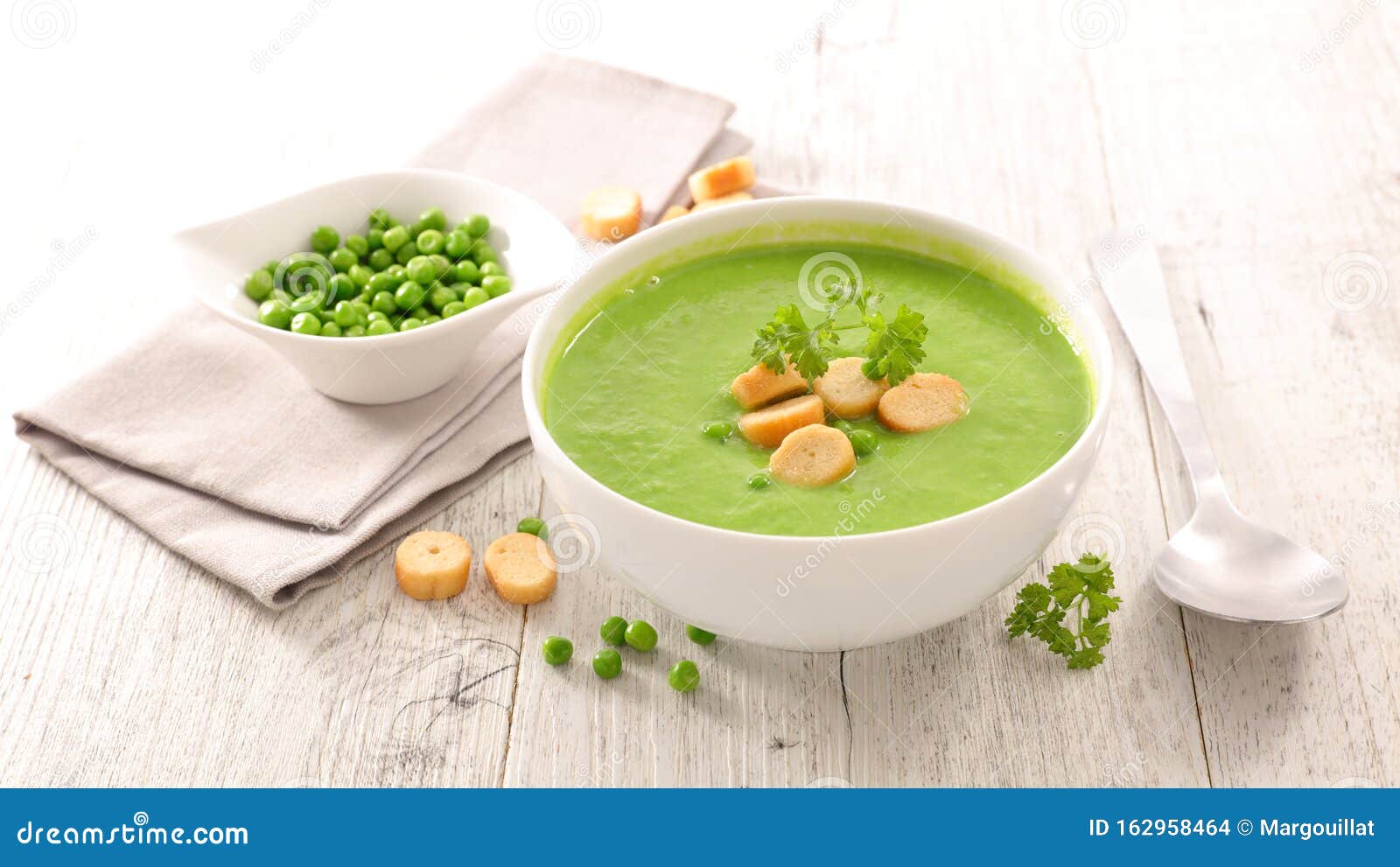 Bowl of Green Vegetable Soup Stock Photo - Image of green, dinner ...