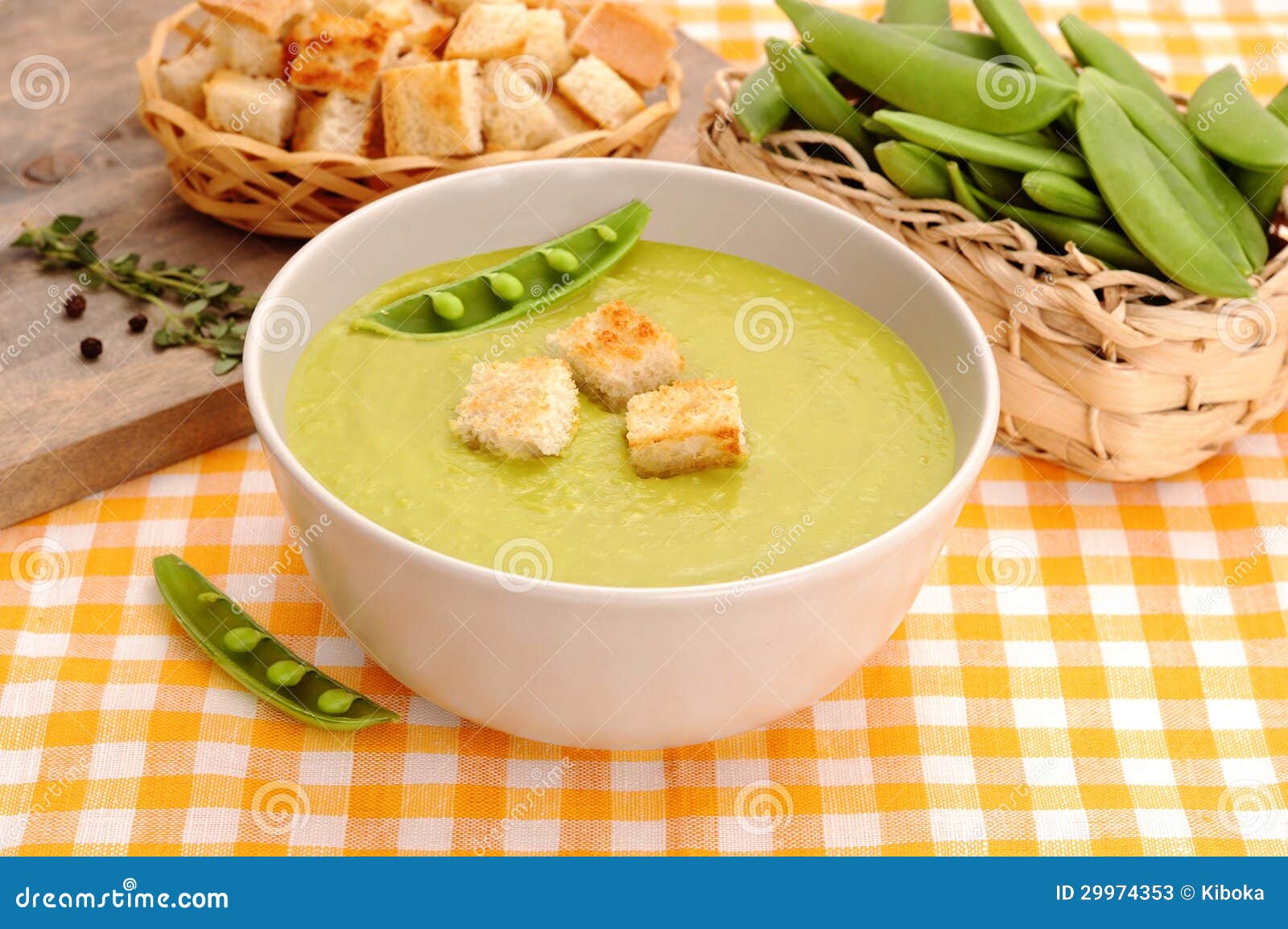Green vegetable soup stock image. Image of gourmet, orange 29974353