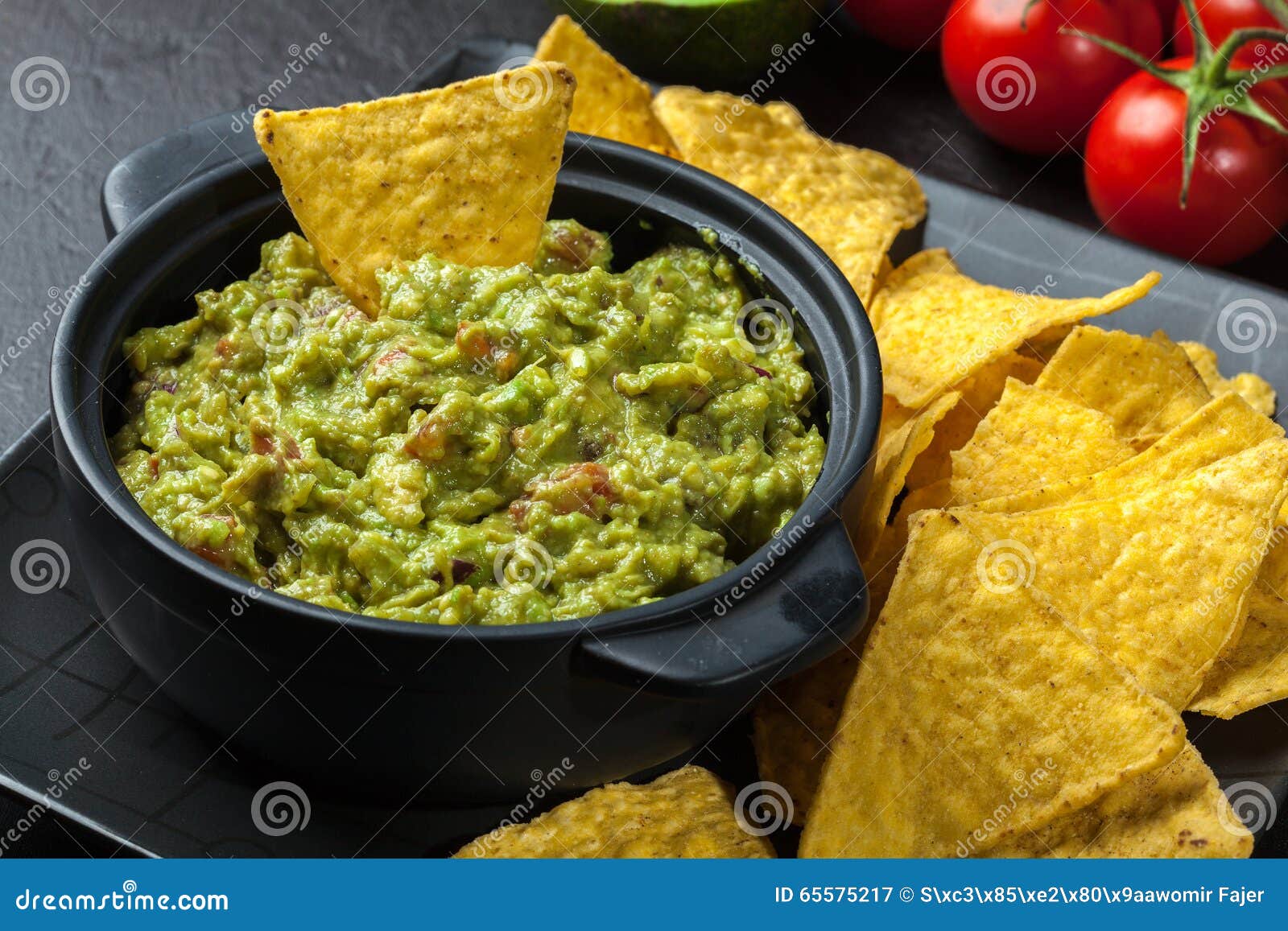 Bowl of Guacamole with Corn Chips Stock Image Image of chips, food