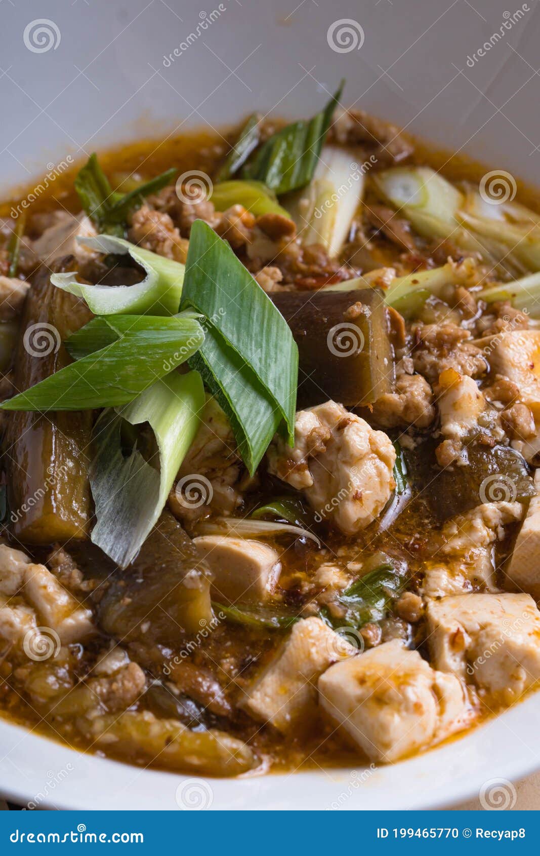 A Bowl of Hot Spicy Mapo Tofu Stock Photo - Image of chili, pork: 199465770