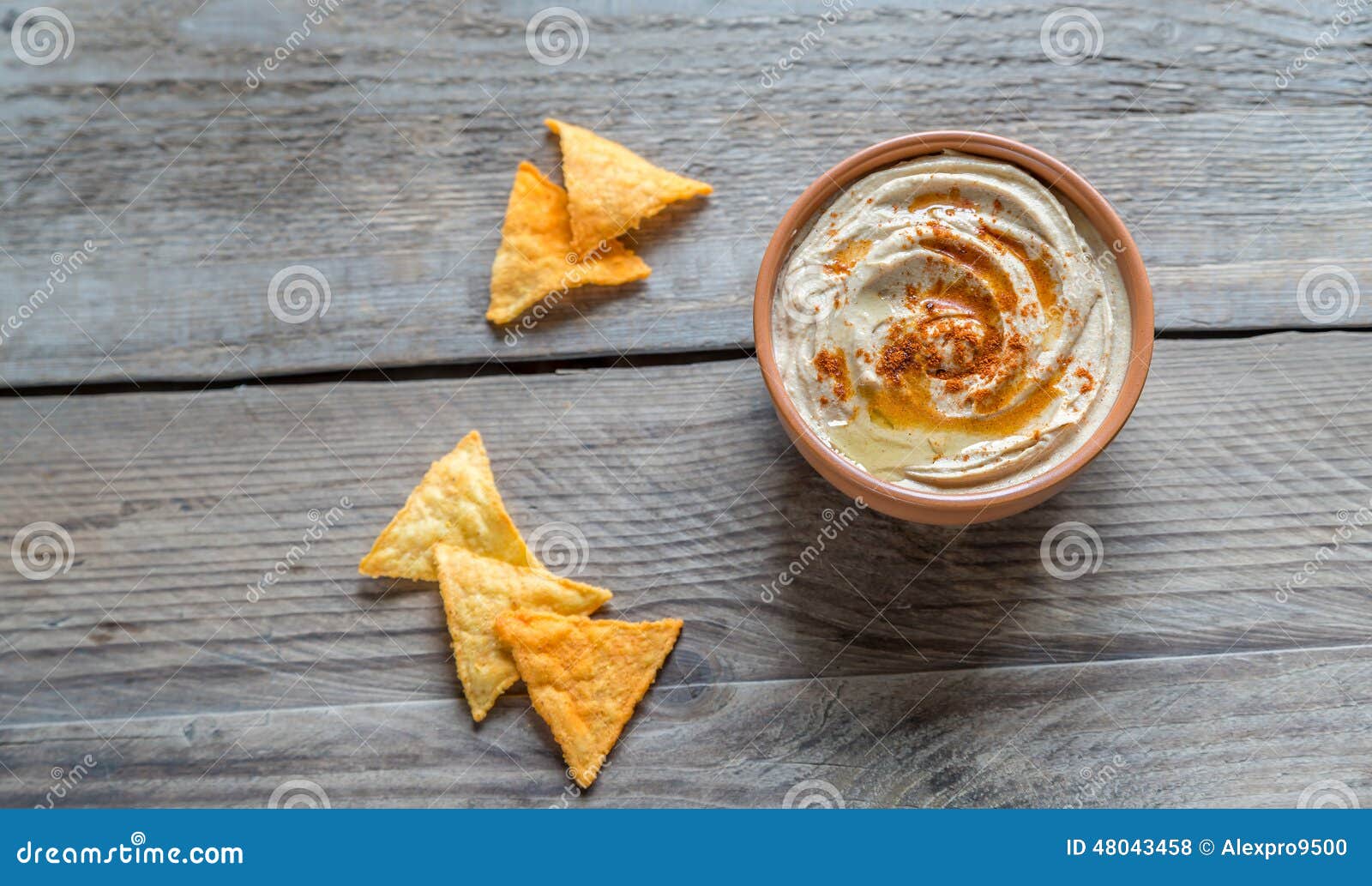 A Bowl of Hummus with Corn Chips Stock Photo Image of food, crunchy