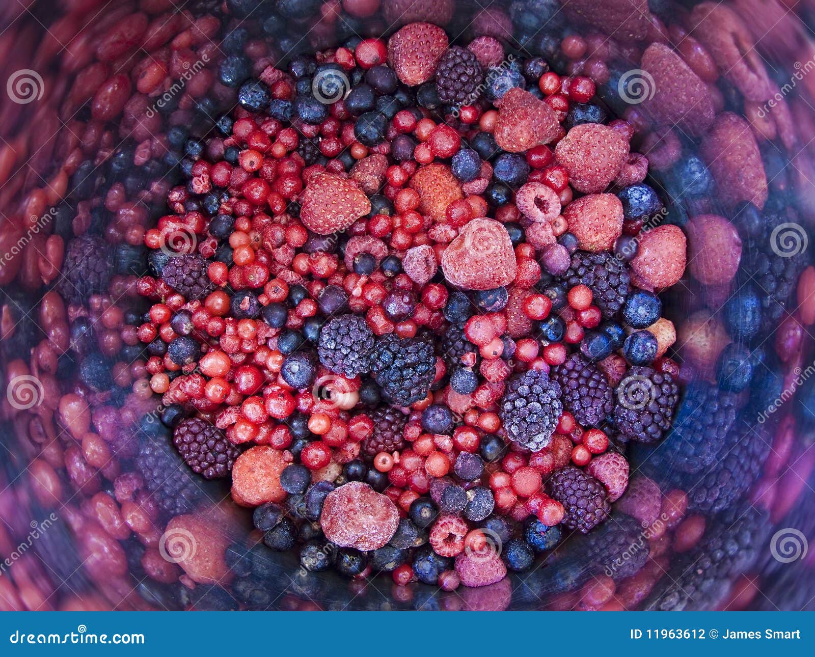 Bowl of ice cold berries stock photo. Image of fruit 11963612