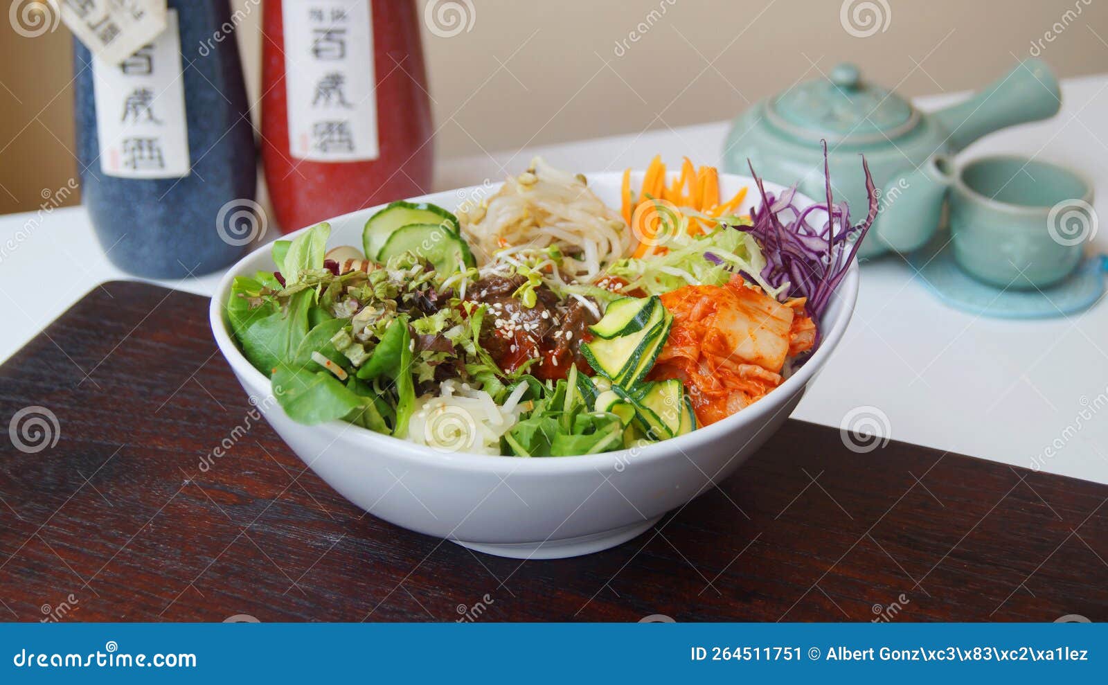 Bowl with kimchi salad. stock image. Image of tasty 264511751