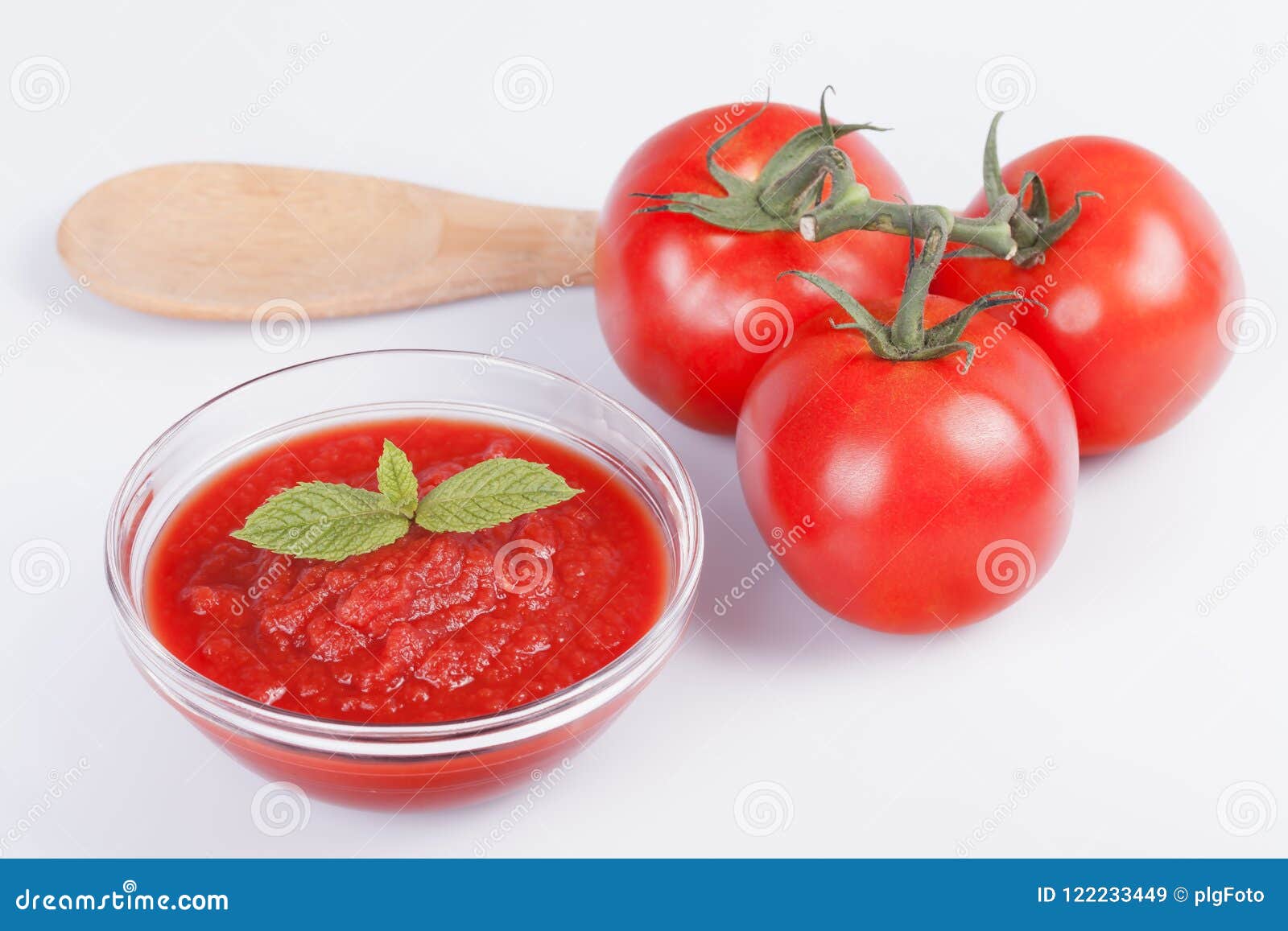 A Bowl of Mashed Tomato with Tomatoes Stock Image Image of flavor