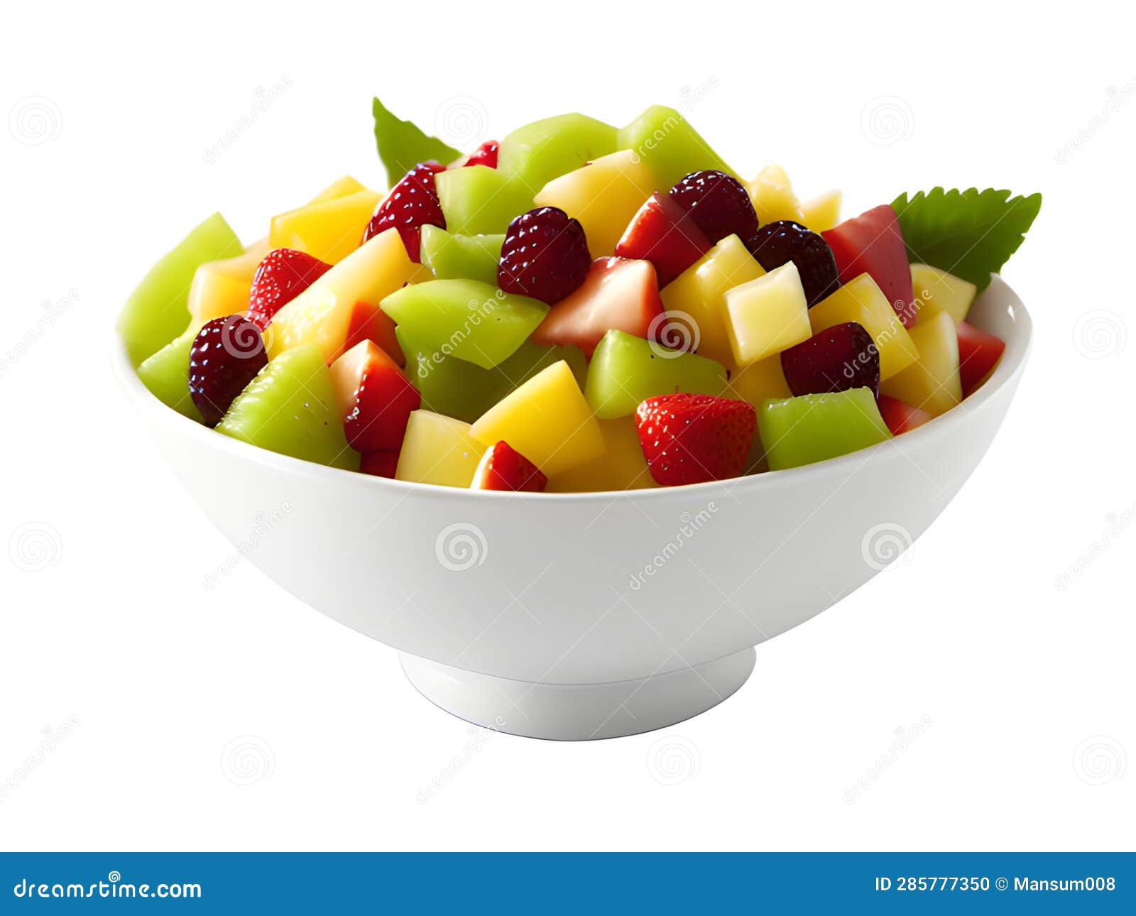 Bowl of Mixed Fruit Salad, Ai Generated Stock Illustration