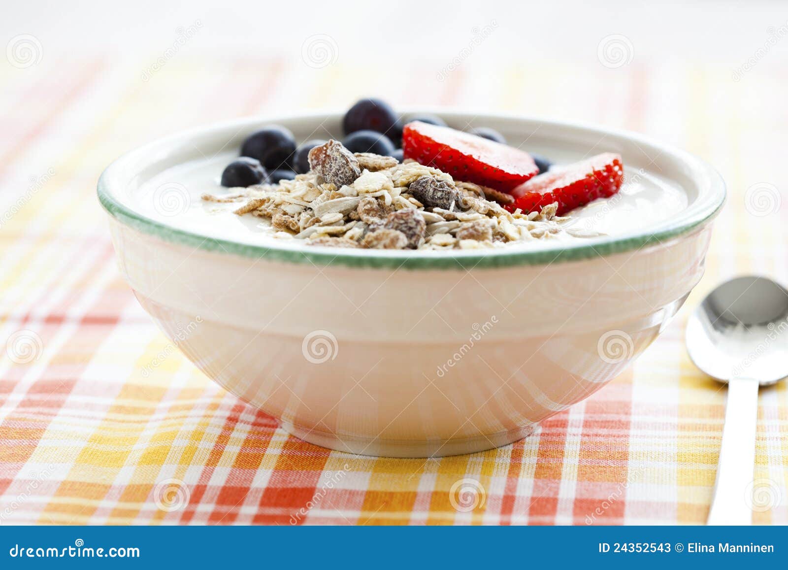 Bowl of Muesli, Yoghurt and Berries Stock Image Image of blueberry