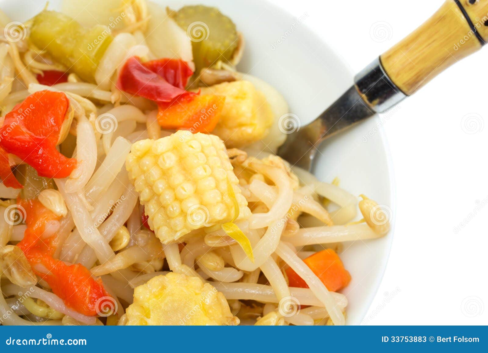 Bowl Of Oriental Type Noodles And Fork Stock Image Image of dinner