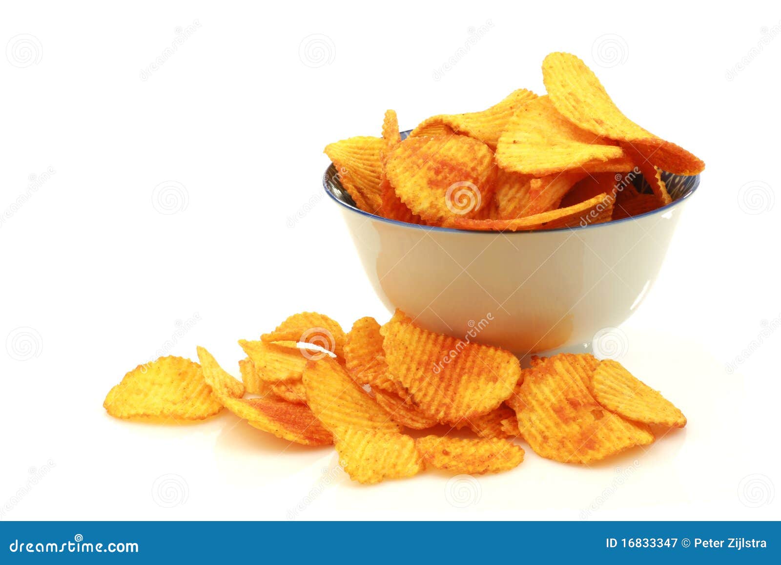 Bowl of paprika chips stock image. Image of food, bowl 16833347
