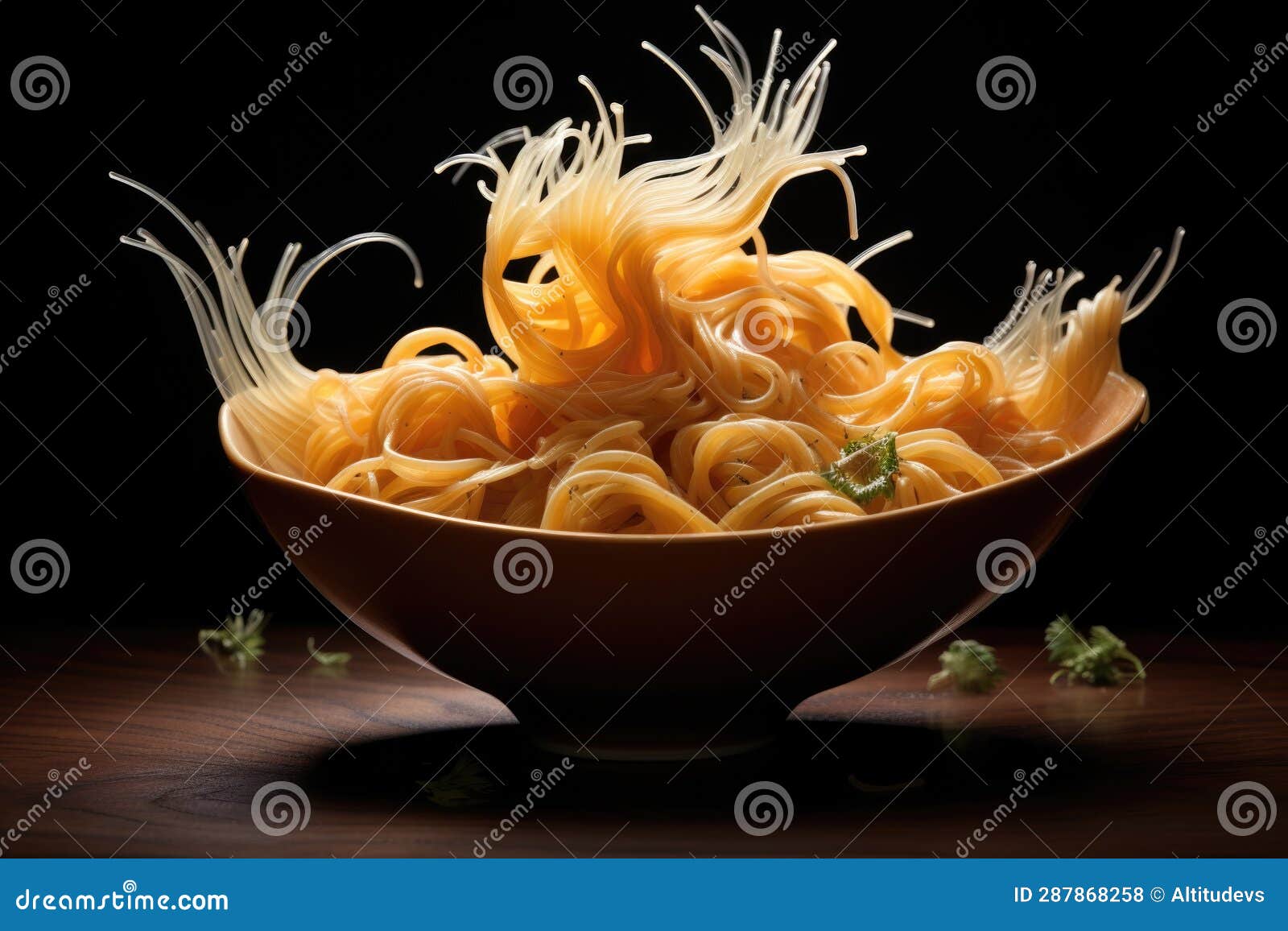 A Bowl of Pasta with Fork Twirling Noodles Stock Photo Image of