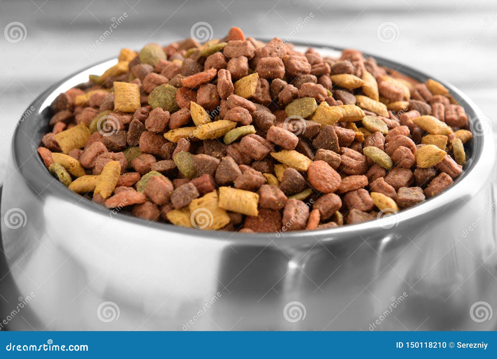 Bowl with Pet Food on Table, Closeup Stock Photo Image of closeup
