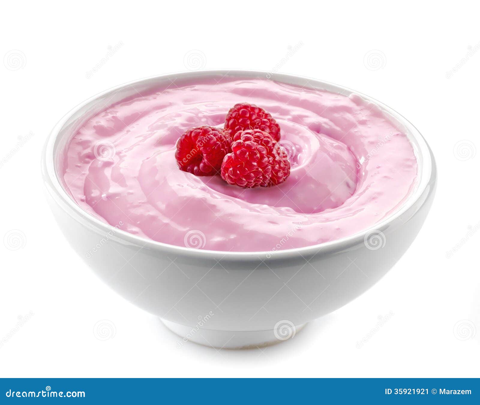 Bowl of pink yogurt stock image. Image of cream, background 35921921