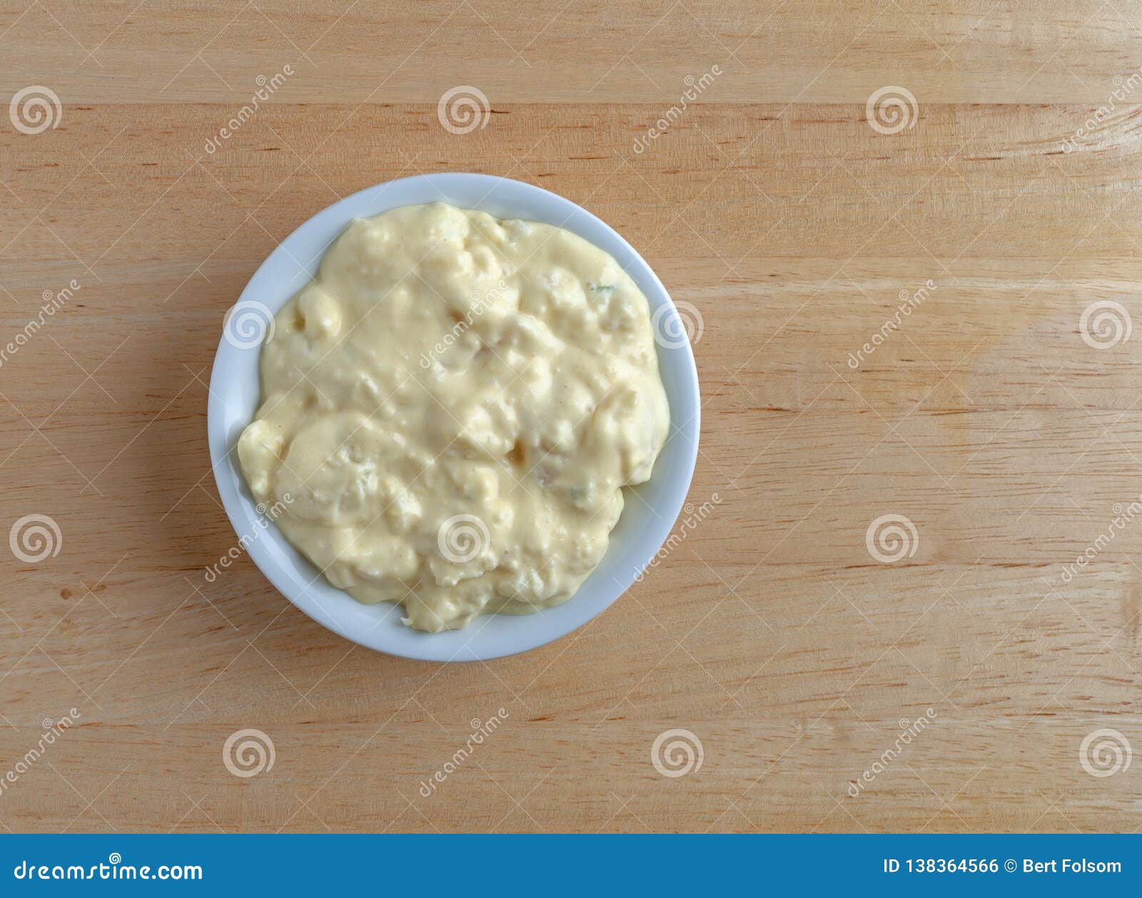 Bowl of Potato and Eggs Salad on a Wood Table Stock Photo - Image of