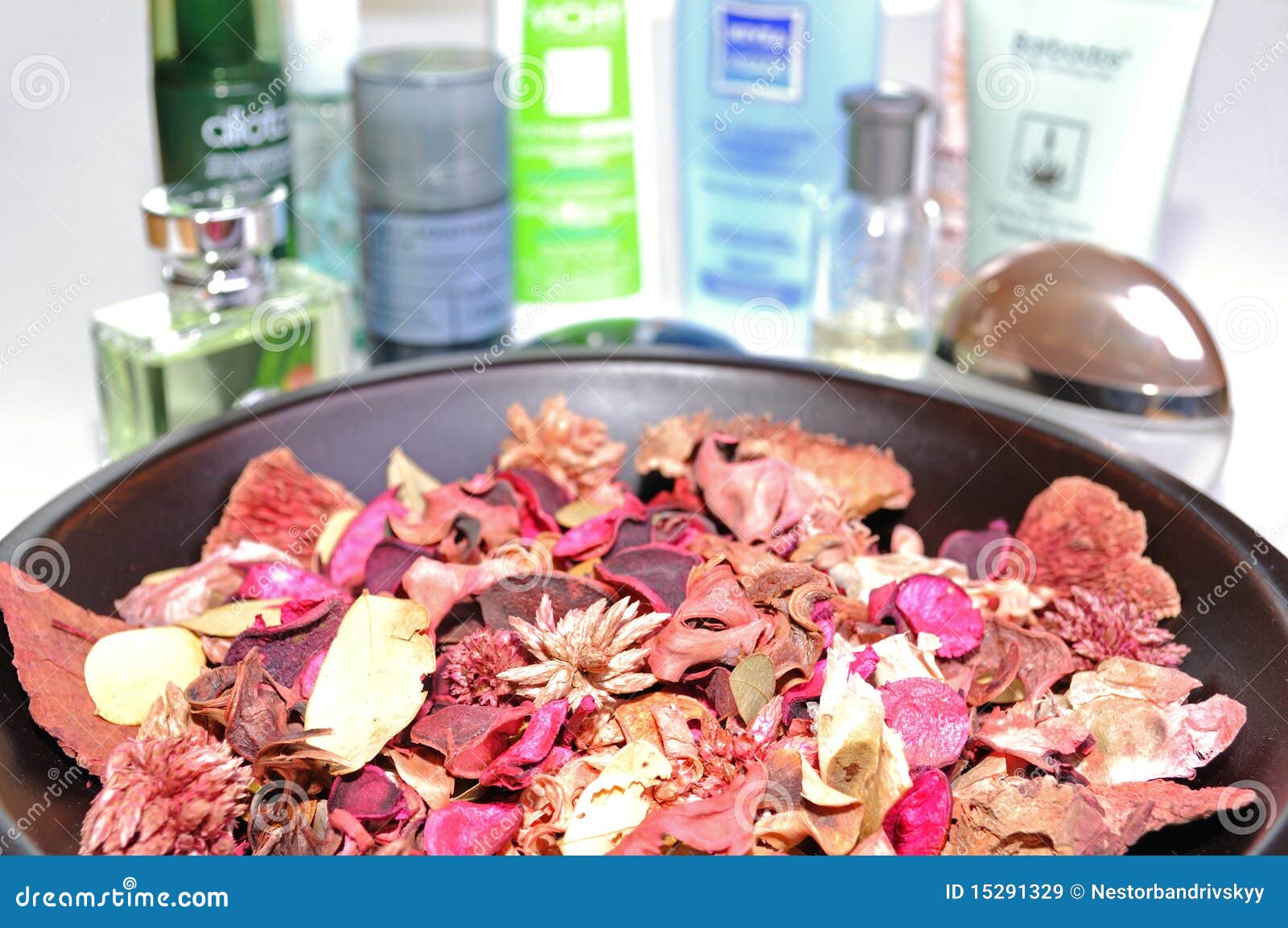 Bowl of potpourri stock image. Image of bright, natural 15291329