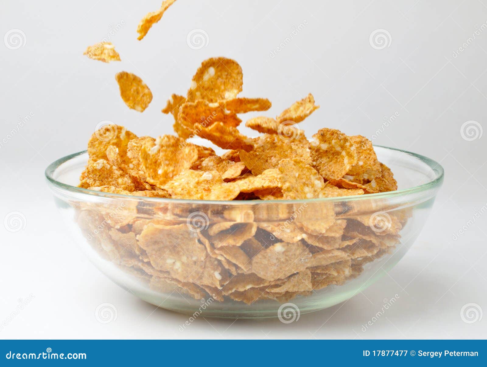 Bowl with Pouring Cereal Flakes Stock Image Image of closeup, grain