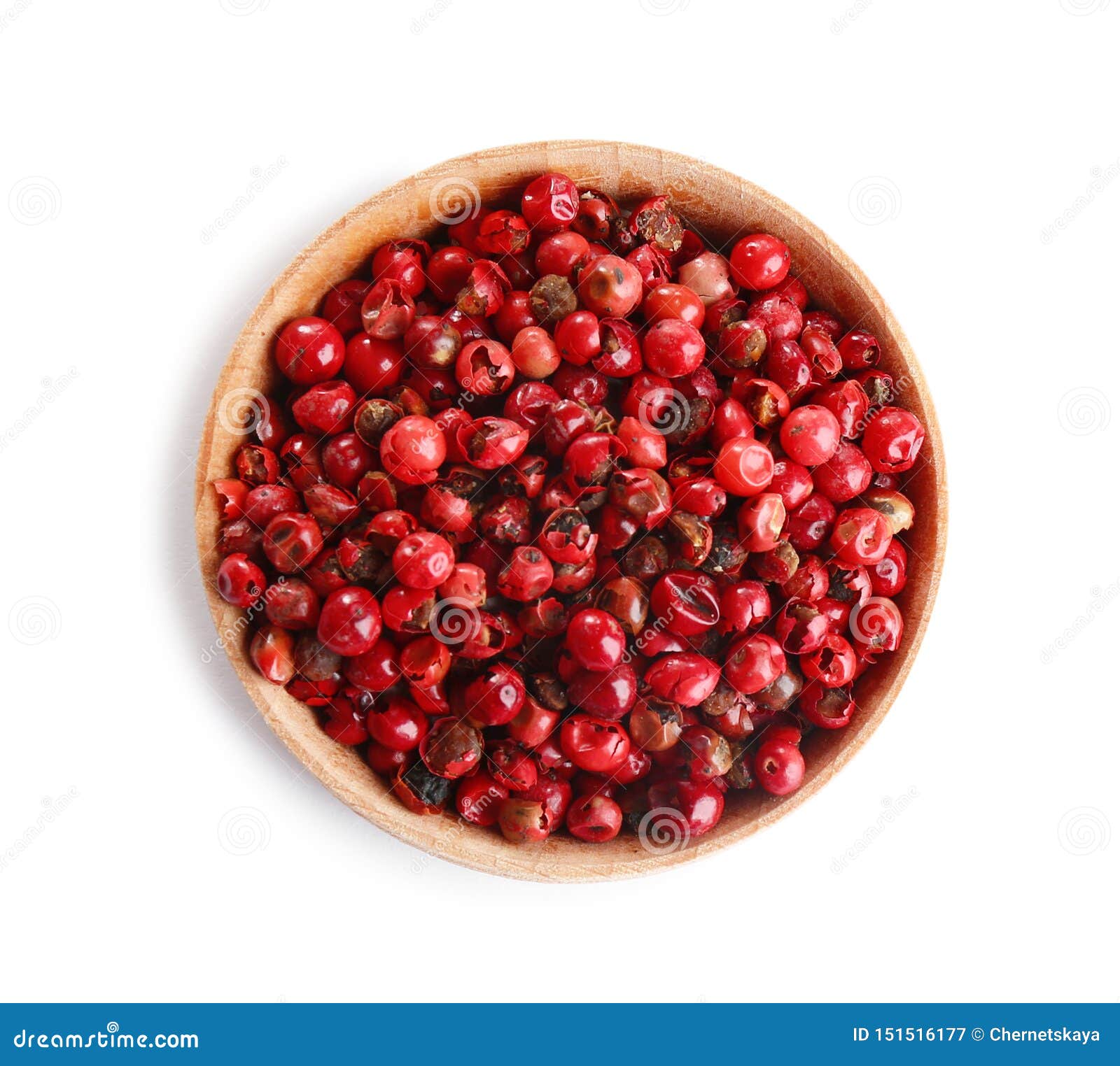 Bowl of Red Peppercorns Isolated on White Stock Image Image of pepper, pink 151516177