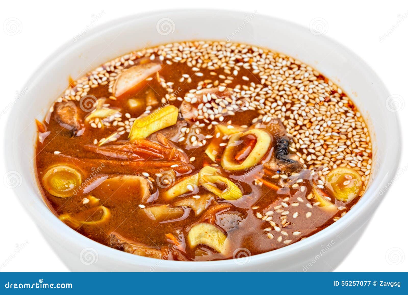 bowl of soup whith sesame