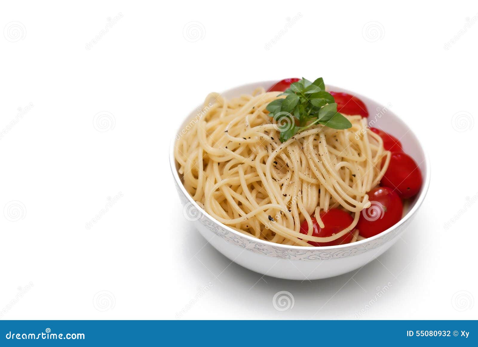 Bowl of spaghetti stock photo. Image of close, cook, pasta 55080932