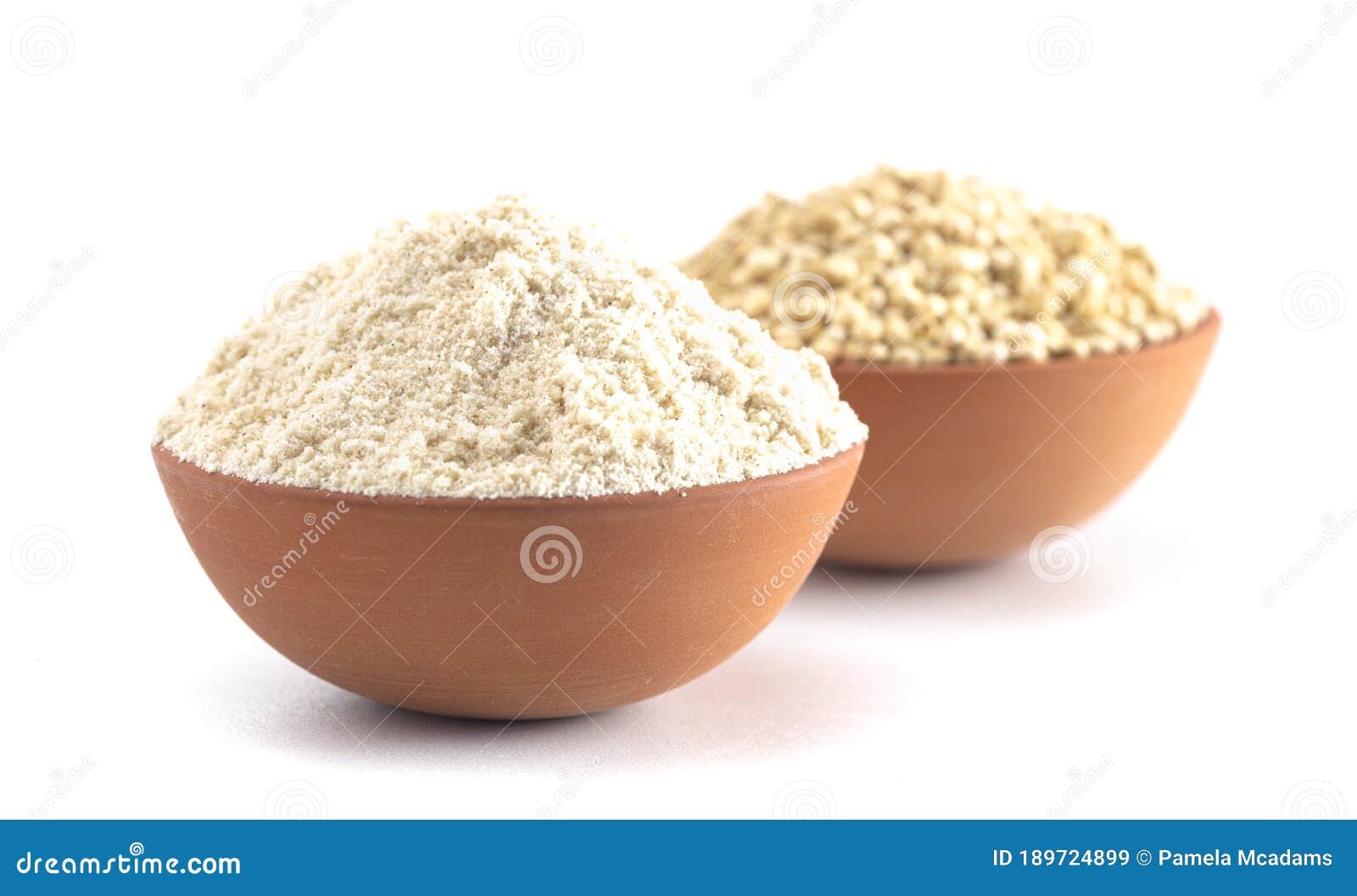 Bowl of Sprouted and Flour Isolated on a White