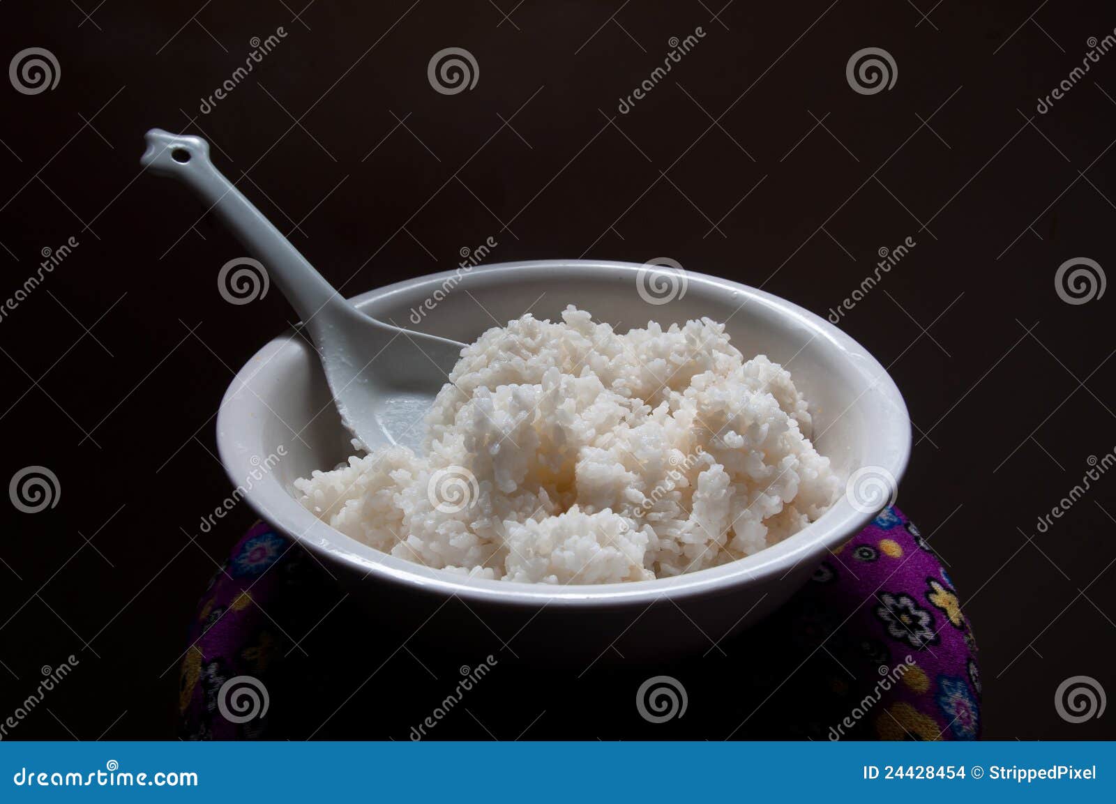 Bowl of sticky white rice stock photo. Image of steamed 24428454