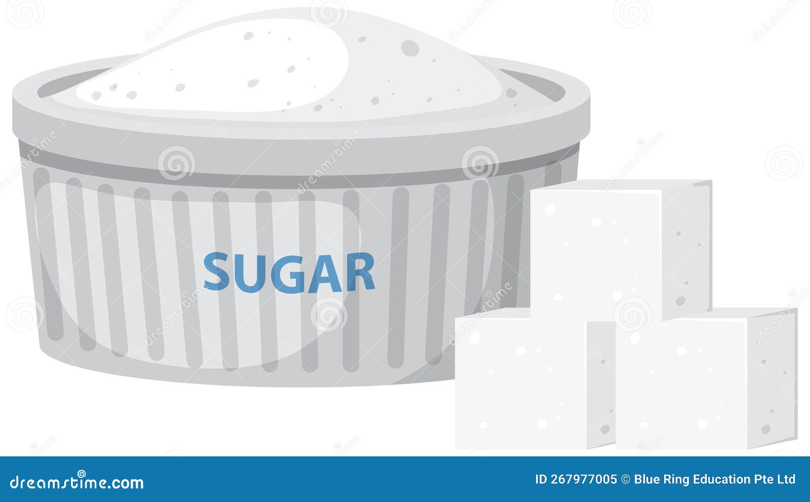 Bowl of Sugar with Sugar Cubes Stock Vector Illustration of sweet