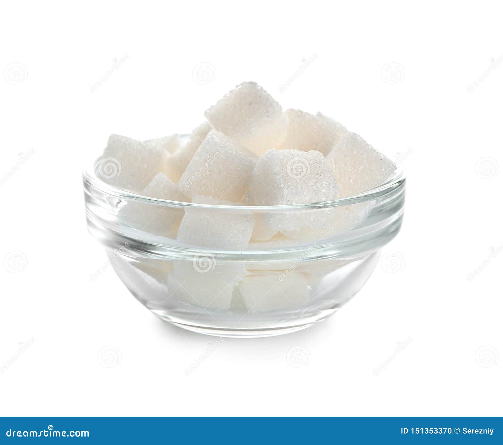 Bowl with Sugar Cubes on White Background Stock Photo Image of