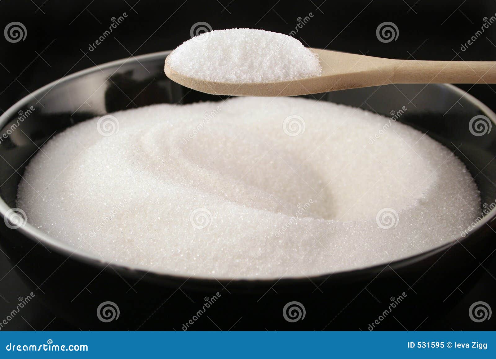 Bowl of sugar with spoon stock image. Image of food, calories 531595