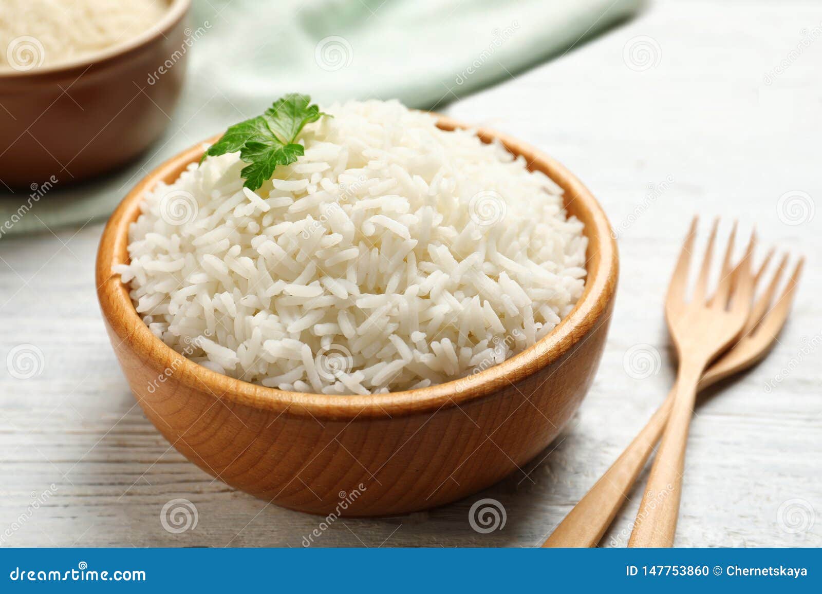 bowl of tasty cooked rice on table