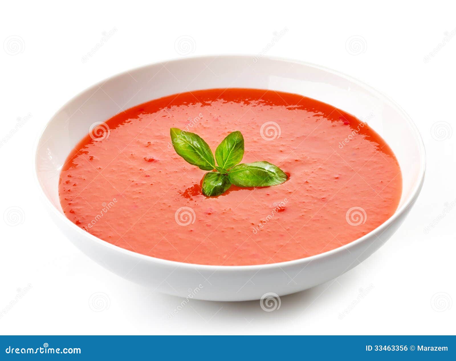 Bowl of Tomato Soup with Basil Stock Photo Image of clear, dish 33463356