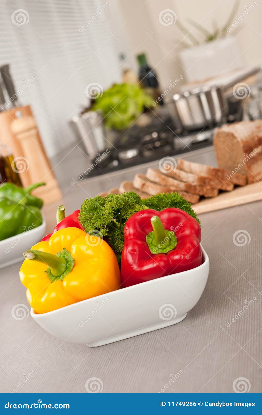 Bowl with Vegetable in Modern Kitchen Stock Photo Image of