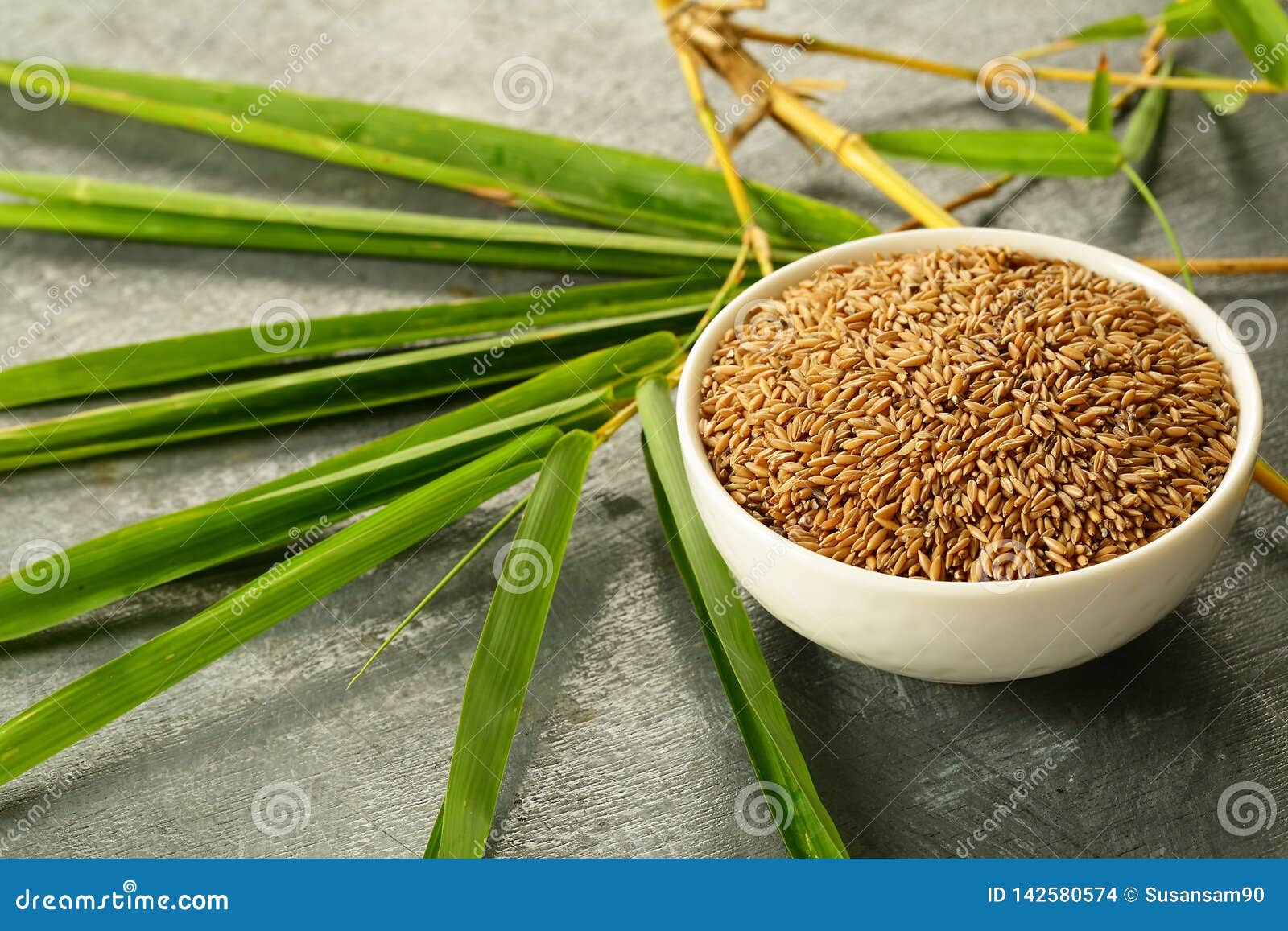 Bowl of Wild Bamboo Rice - Healthy Eating Concepts Stock Photo - Image
