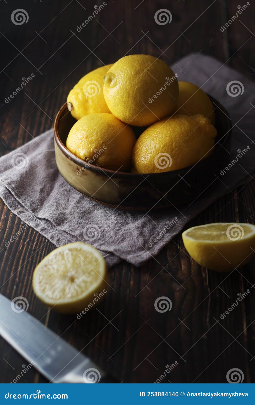 A Bowl with Yellow Bright Lemons Stock Photo Image of organic, lemons