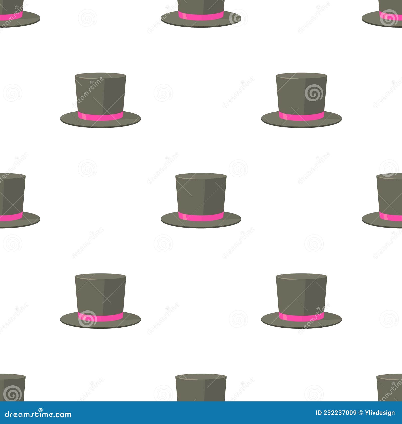 Bowler Hat Pattern Seamless Vector Stock Illustration - Illustration of ...