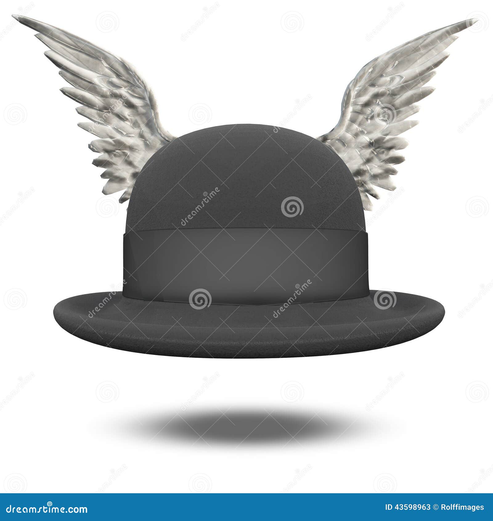 Bowler Hat with Wings stock illustration. Illustration of imagination