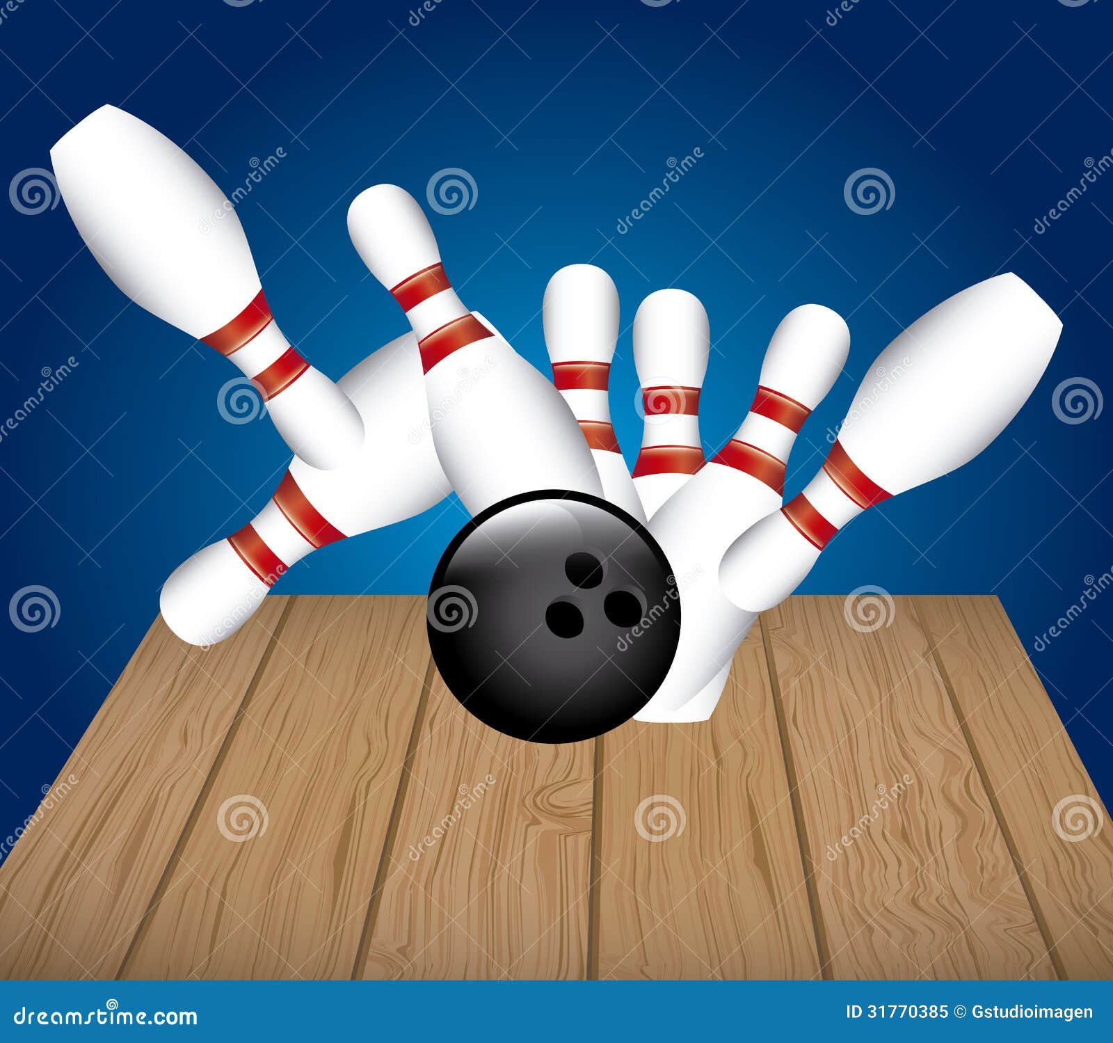 Bowling alley stock vector. Illustration of floor, object 