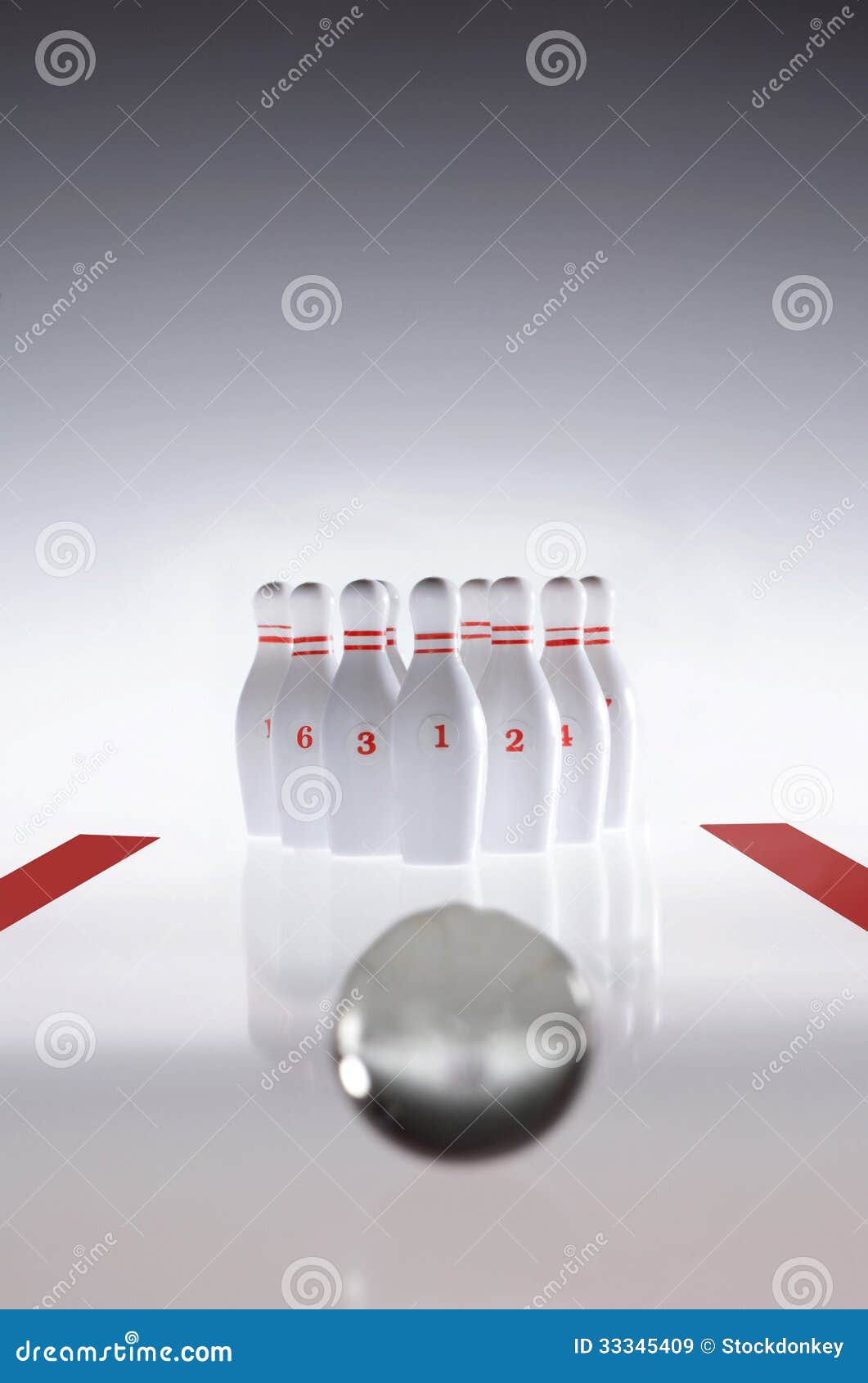 Bowling alley stock image. Image of rail, cones, enjoy 33345409