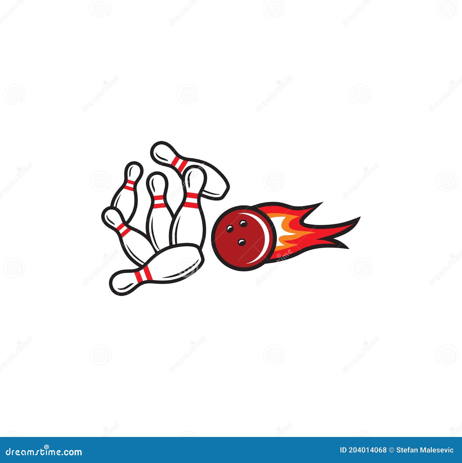 Bowling ball on fire stock vector. Illustration of cartoon 204014068