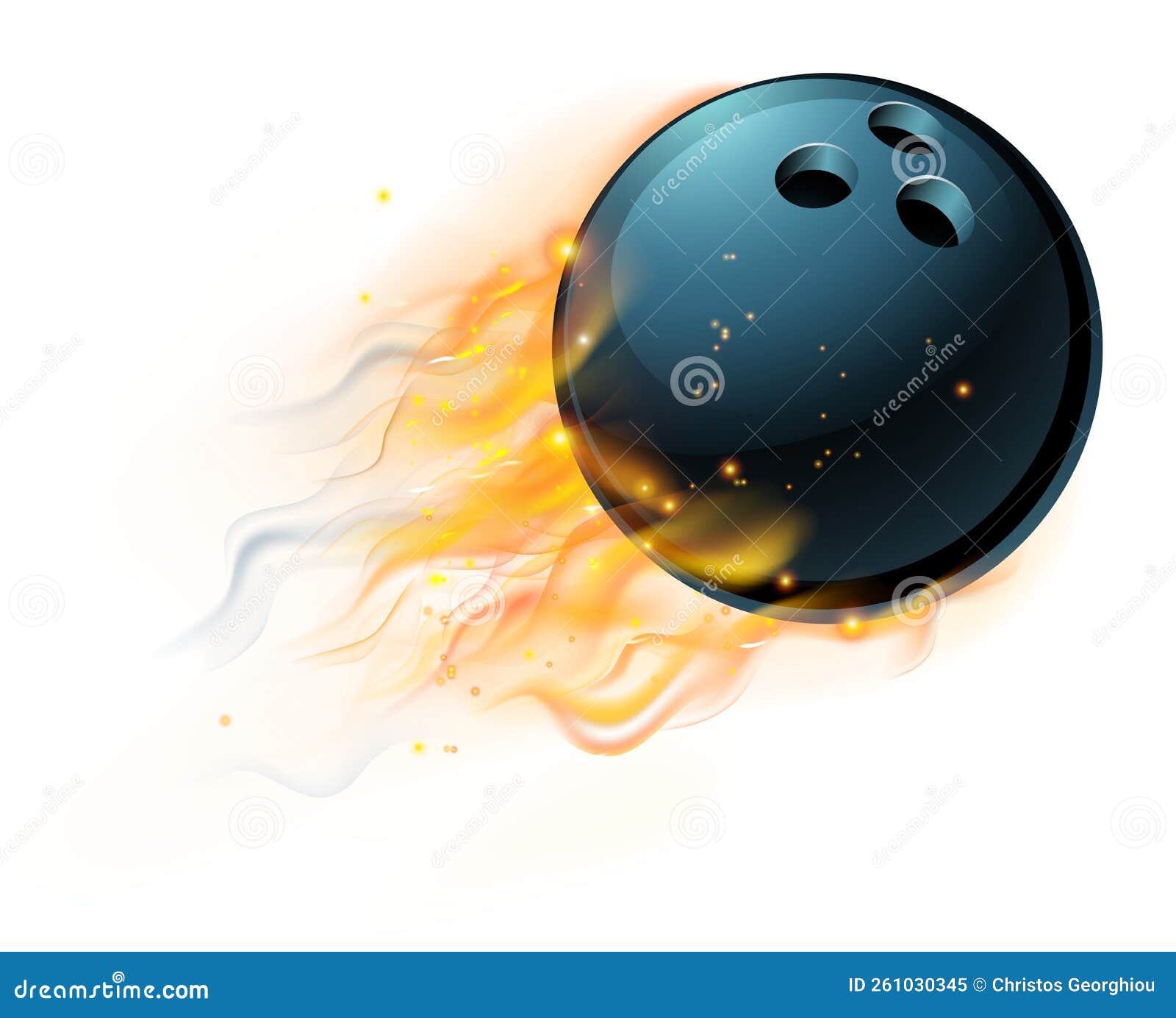 Bowling Ball with Flame or Fire Concept Stock Vector - Illustration of