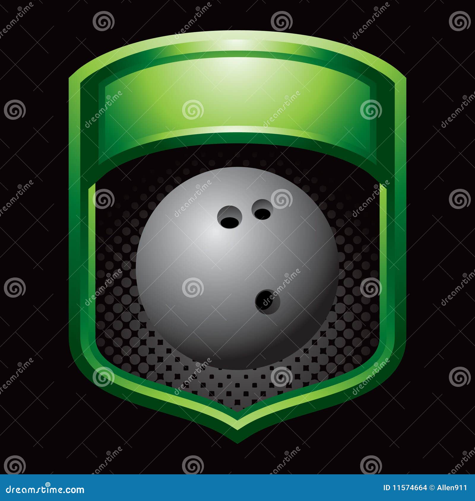 Bowling Ball in Green Display Stock Vector Illustration of fitness