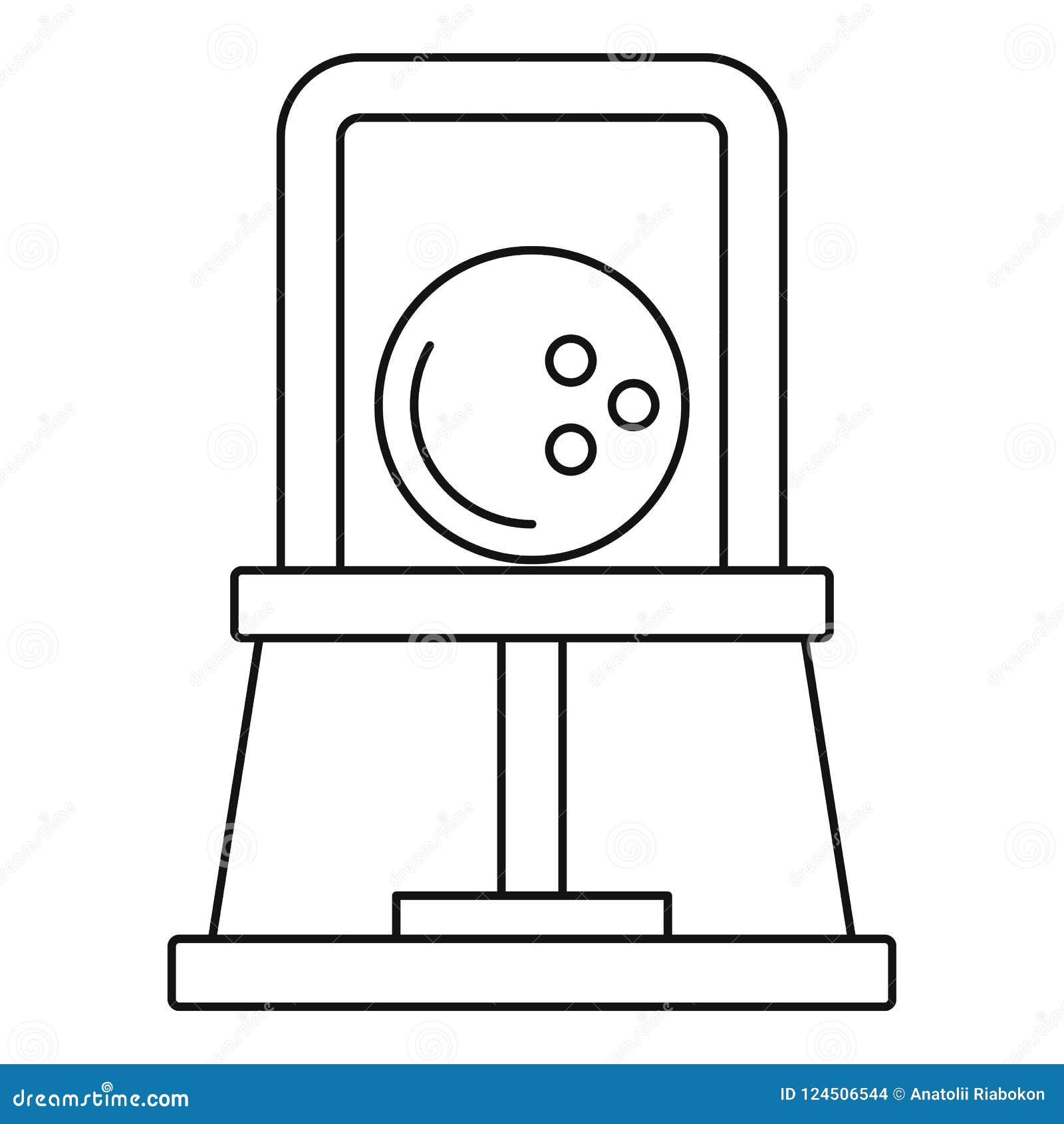 Bowling Ball Icon, Outline Style Stock Illustration Illustration of