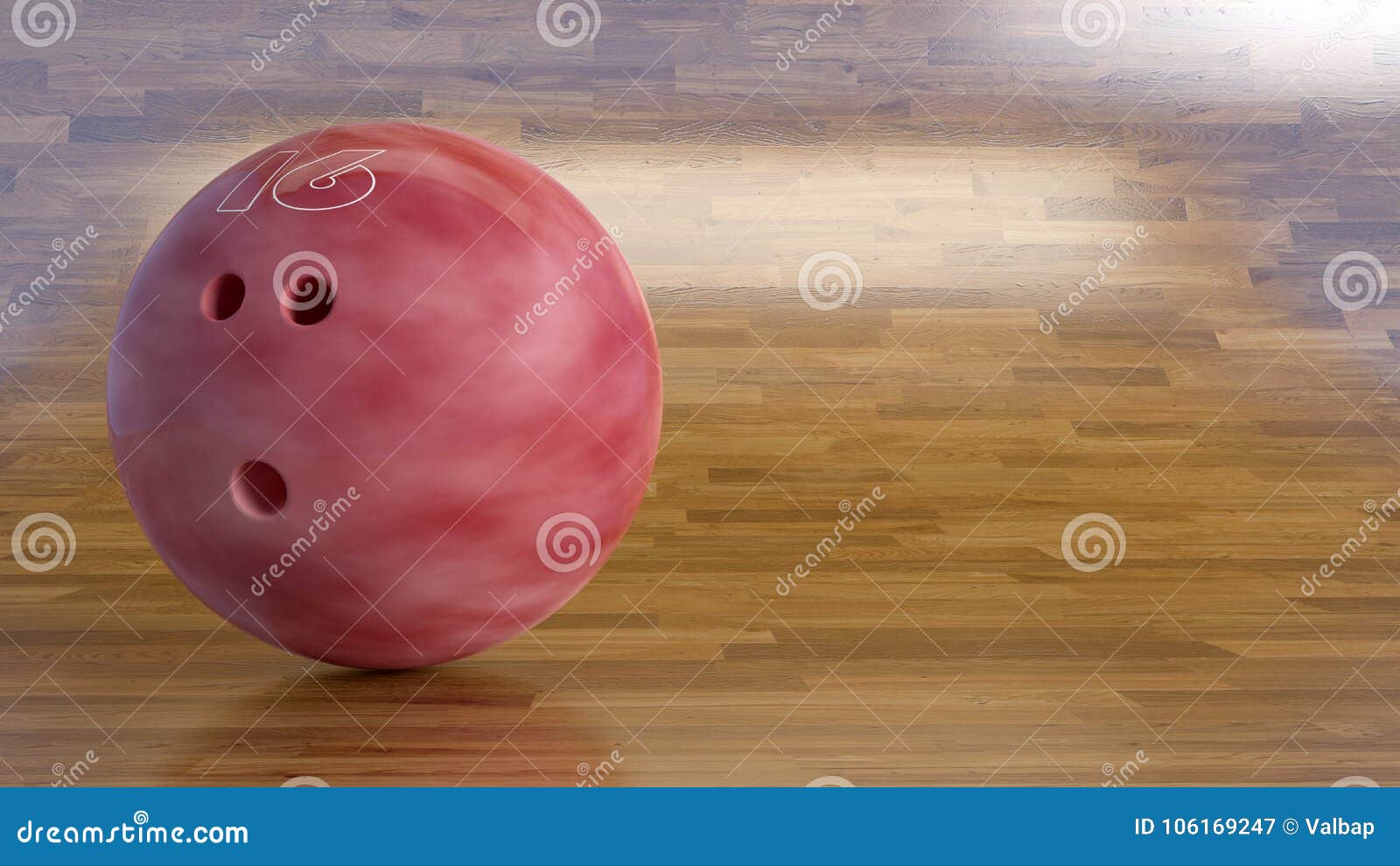 bowling ball number 16 on a shinning wood floor