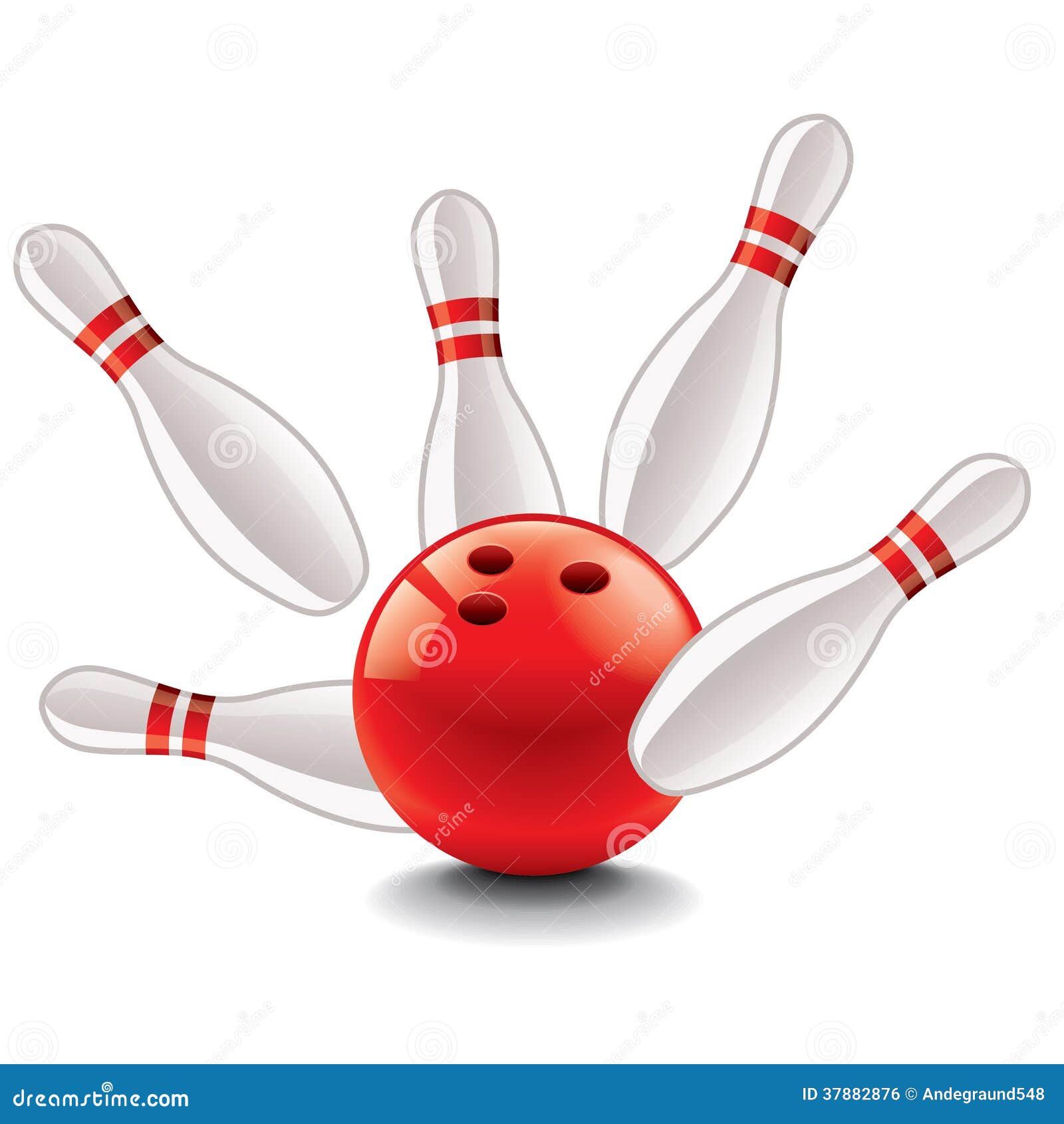 Bowling Ball and Pins Vector Illustration Stock Vector Illustration of hobby, shot 37882876